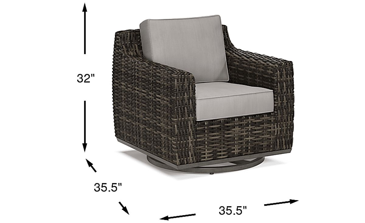 Cindy Crawford Montecello Wicker Silver Gray Outdoor Rocking