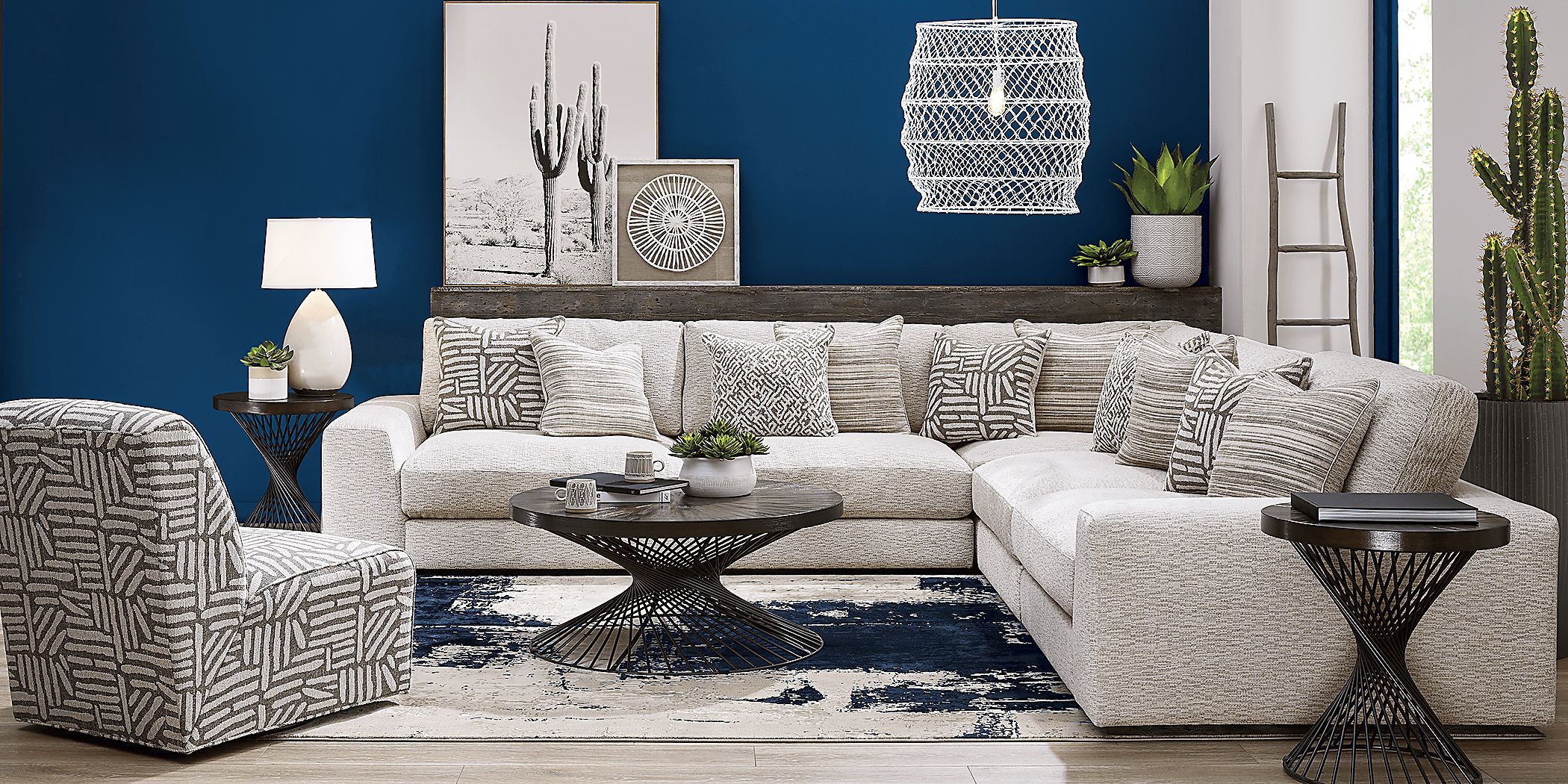 Cindy Crawford Home Monterey Park OffWhite 3 Pc Sectional Rooms To Go