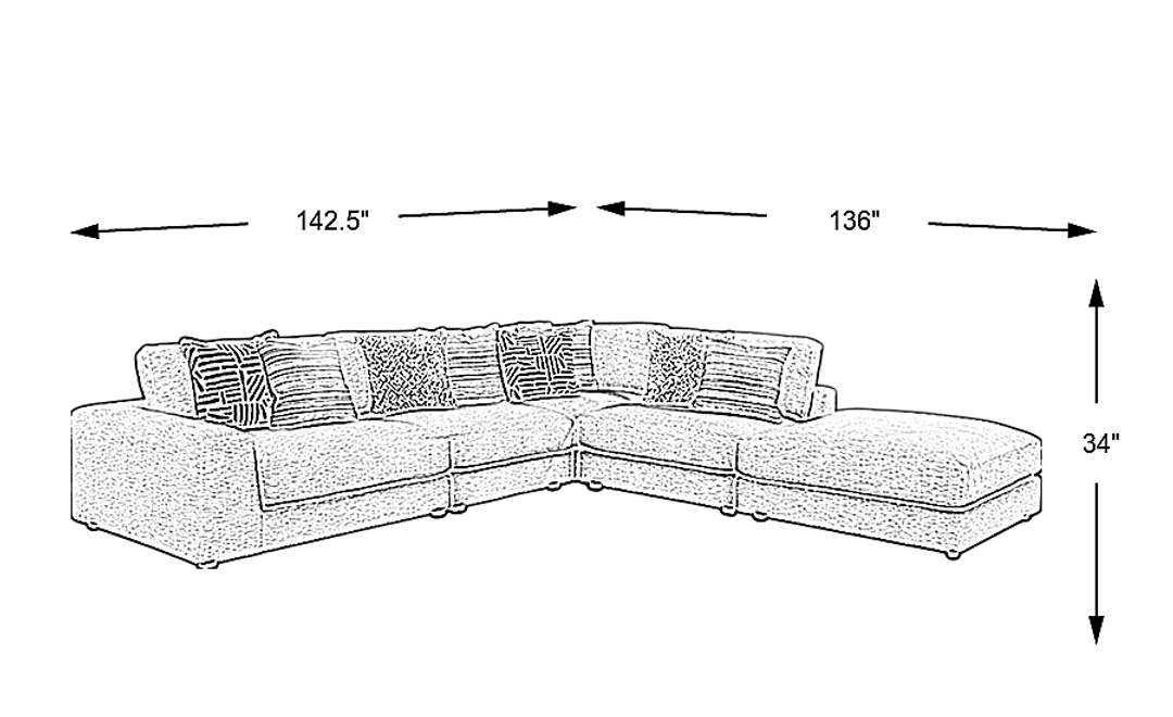 Monterey Park 5 Pc Sectional
