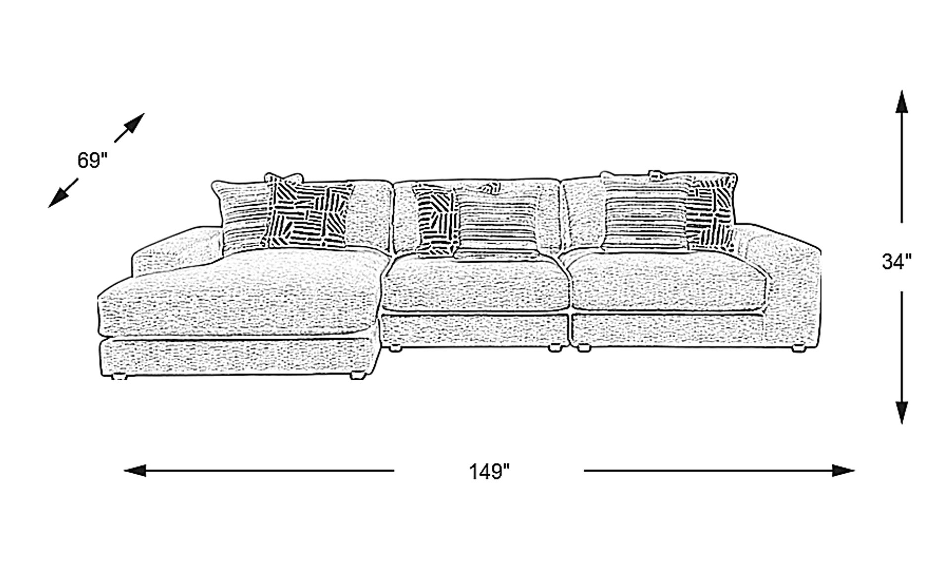 Dimension Image. Please refer to the Dimension Tab on this page for dimension details.