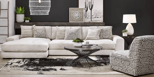Monterey Park Off-White 3 Pc Sectional - Thumbnail - Image 2