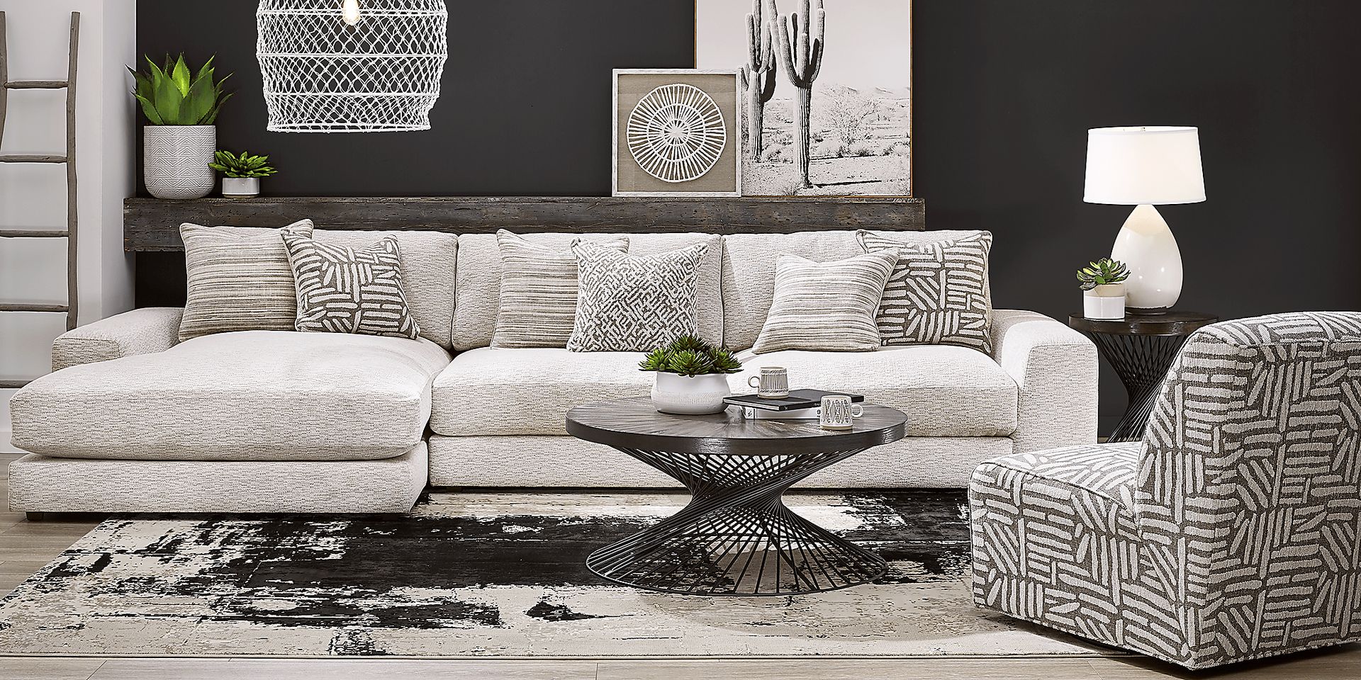 Monterey Park Off-White 3 Pc Sectional - Image 2