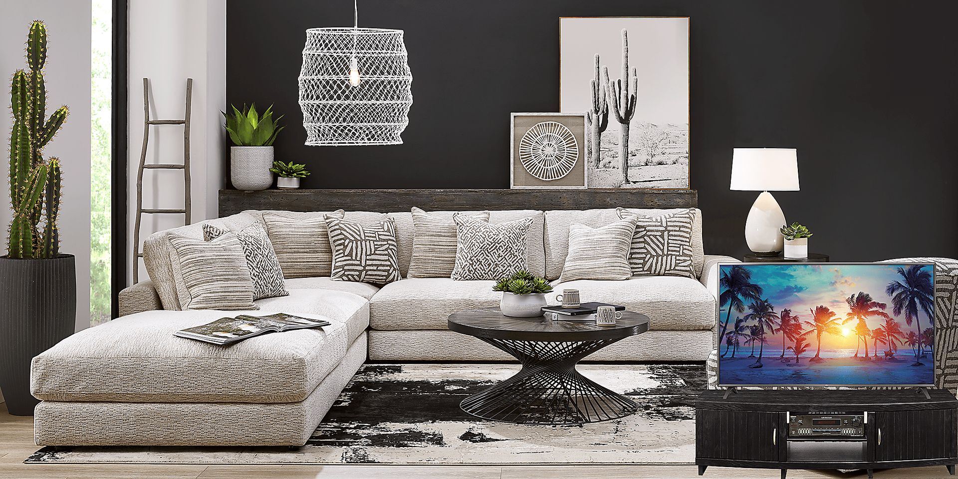 Cindy crawford home monterey park gray 4 pc sectional discount