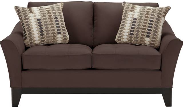 Cindy Crawford Home Newport Cove Chocolate Loveseat - Thumbnail - Image 1