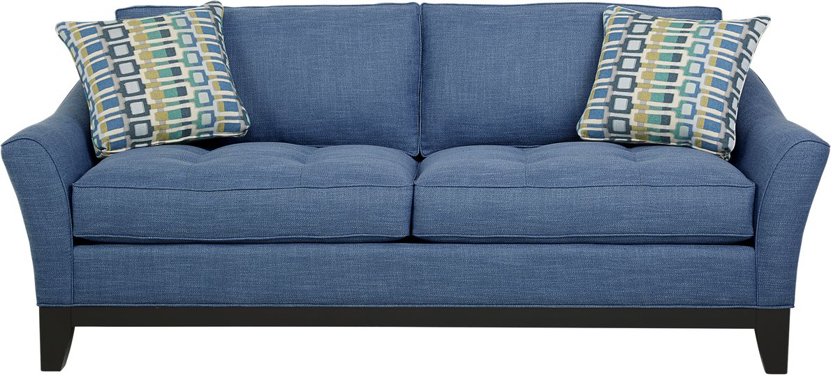 Cindy Crawford Blue Denim Sofa Baci Living Room