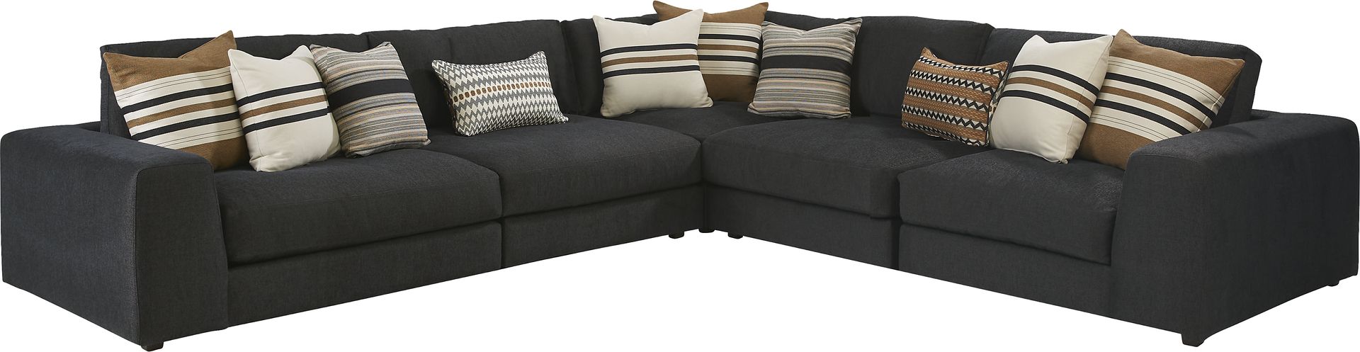 Cindy Crawford Home Nichols Park Onyx 8 Pc Sectional Living Room - Image 2