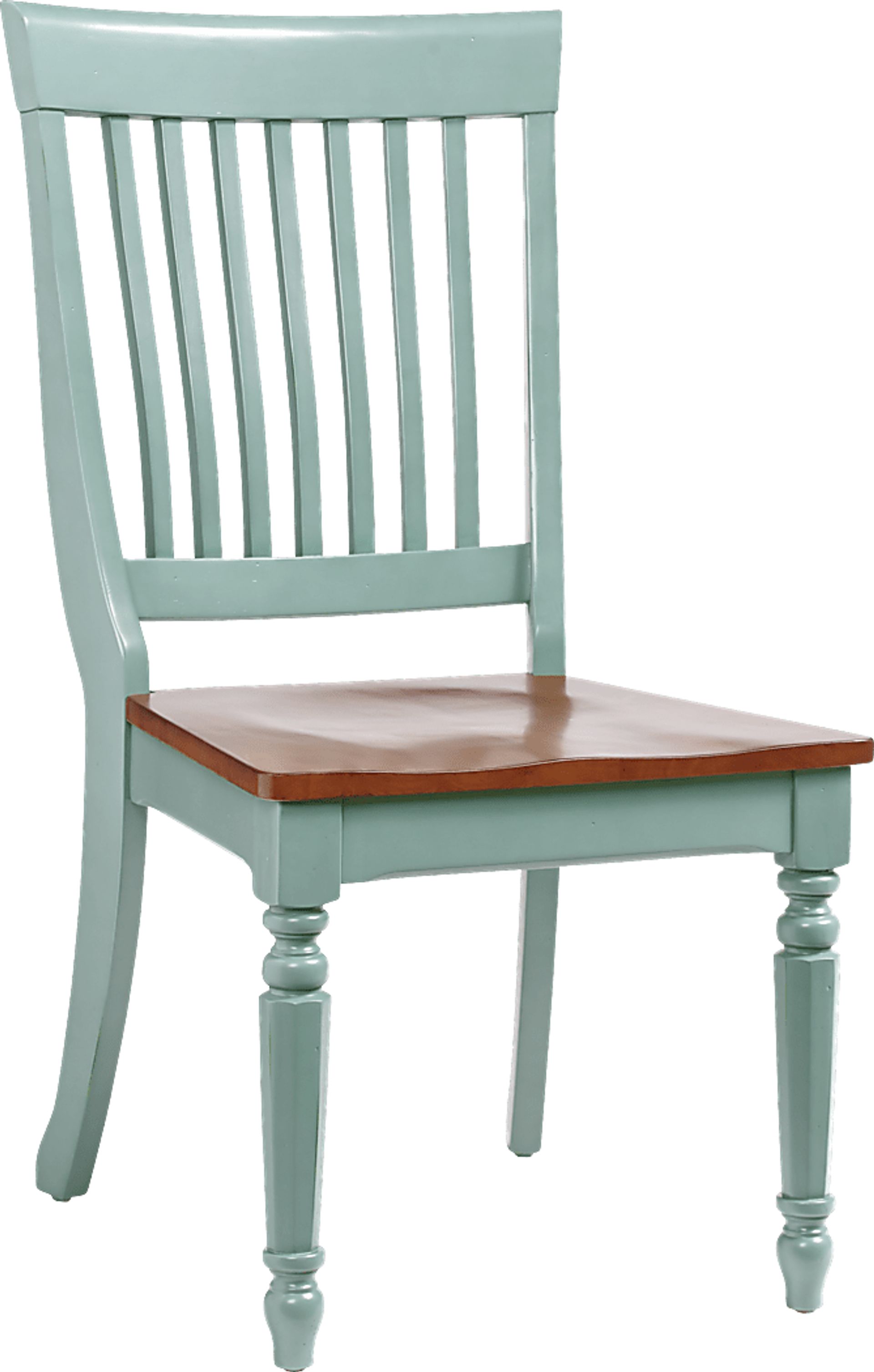 Cindy Crawford Home Ocean Grove Blue/Green Wood Back Side Chair - Image 1