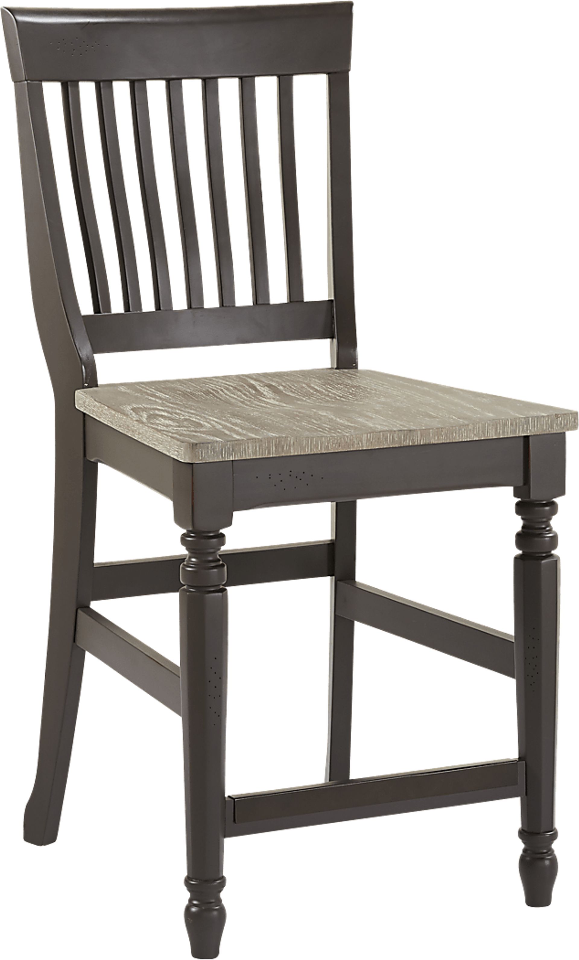 Cindy Crawford Home Ocean Grove Gray Wood Back Counter Height Stool - Image 1