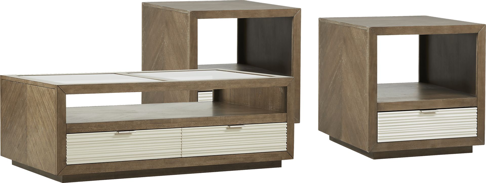 Cindy Crawford Home Pacific Harbor Brown 3 Pc Table Set - Image 1
