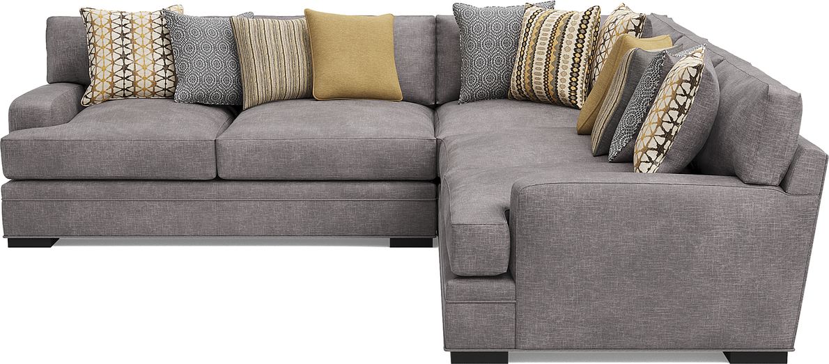 Cindy Crawford Home Palm Springs Silver 3 Pc Sectional Rooms To Go