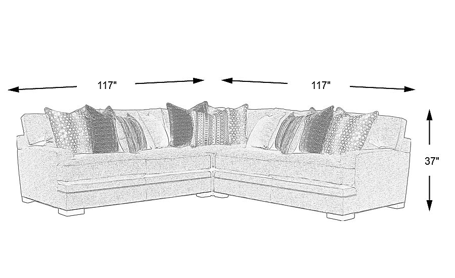 Cindy Crawford Home Palm Springs Silver 3 Pc Sectional Rooms To Go