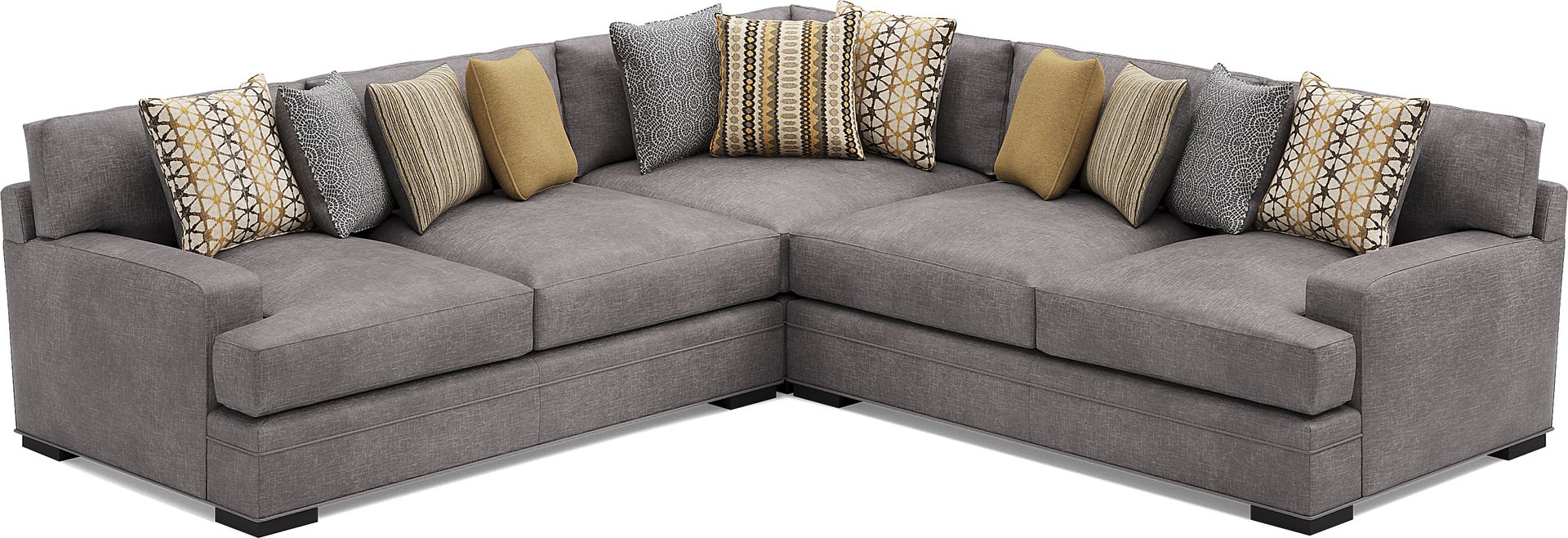Palm Springs Silver 3 Pc Sectional - Image 1