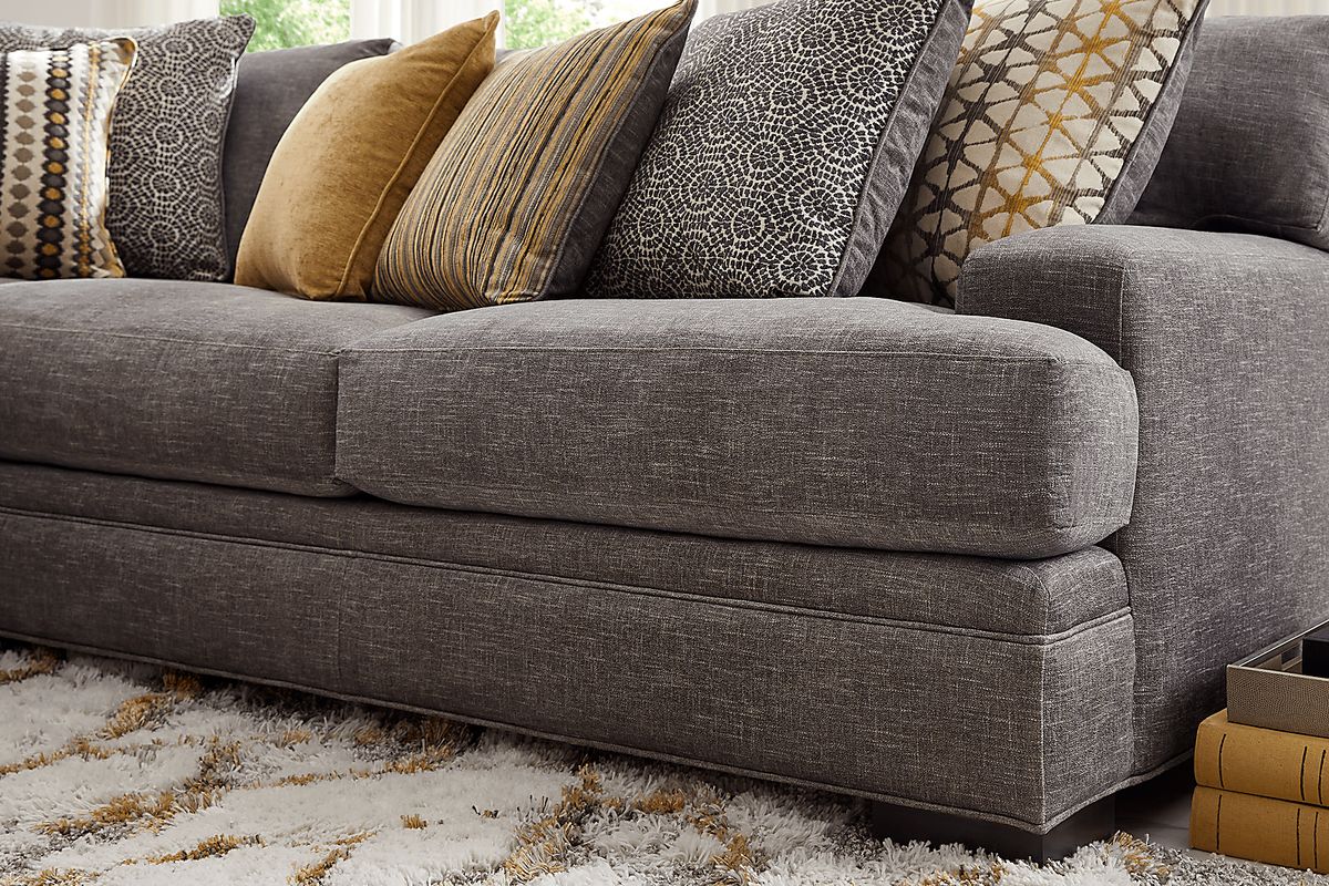 Cindy Crawford Palm Springs 2 Pc Silver Gray Polyester Fabric With