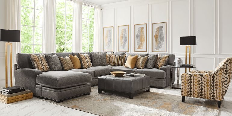 Cindy Crawford Home Palm Springs Silver 3 Pc Sectional