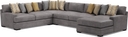 3 pc right arm sofa chaise sectional