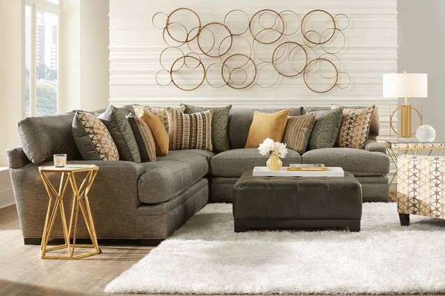 Cindy Crawford Home Palm Springs Silver 4 Pc Sectional Living Room - Thumbnail - Image 1