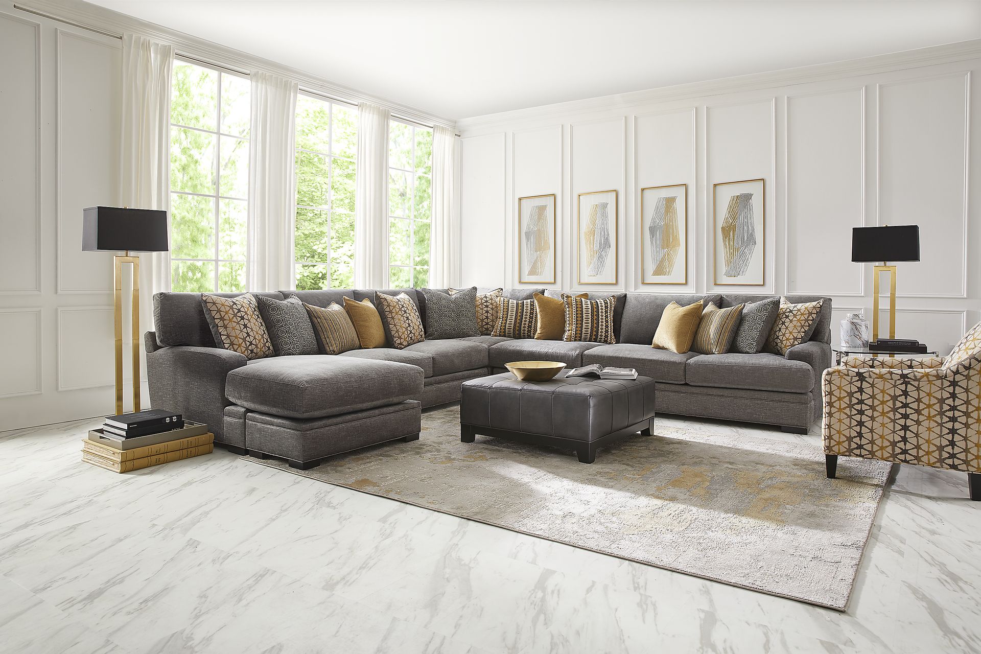 Palm Springs Silver 4 Pc Sectional - Image 2