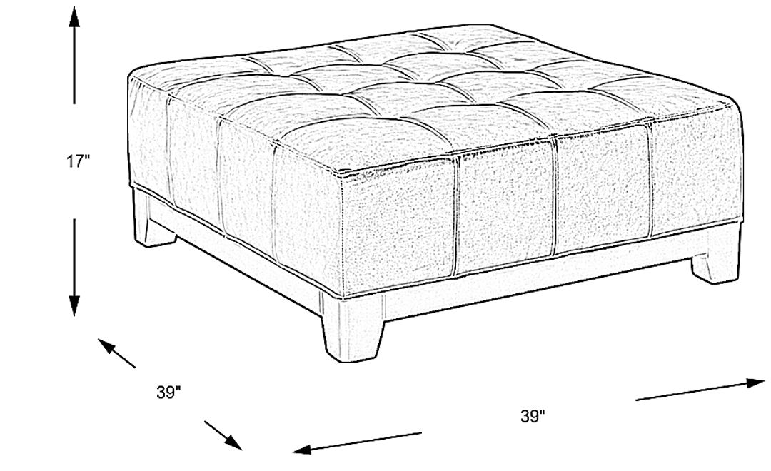 Palm Springs Slate Cocktail Ottoman