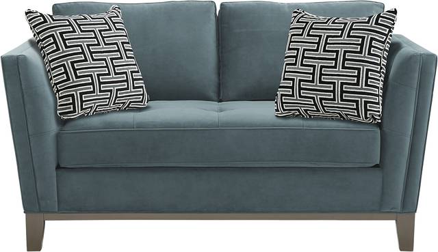 Cindy Crawford Home Park Boulevard Evergreen Plush Loveseat - Thumbnail - Image 1
