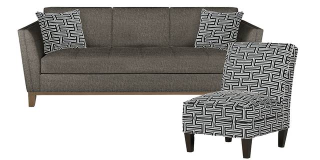 Cindy Crawford Home Park Boulevard Graphite Textured Sofa & Accent Chair - Thumbnail - Image 1