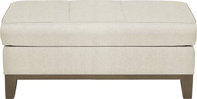 Cindy Crawford Home Park Boulevard Off-White Textured Ottoman - Thumbnail - Image 1