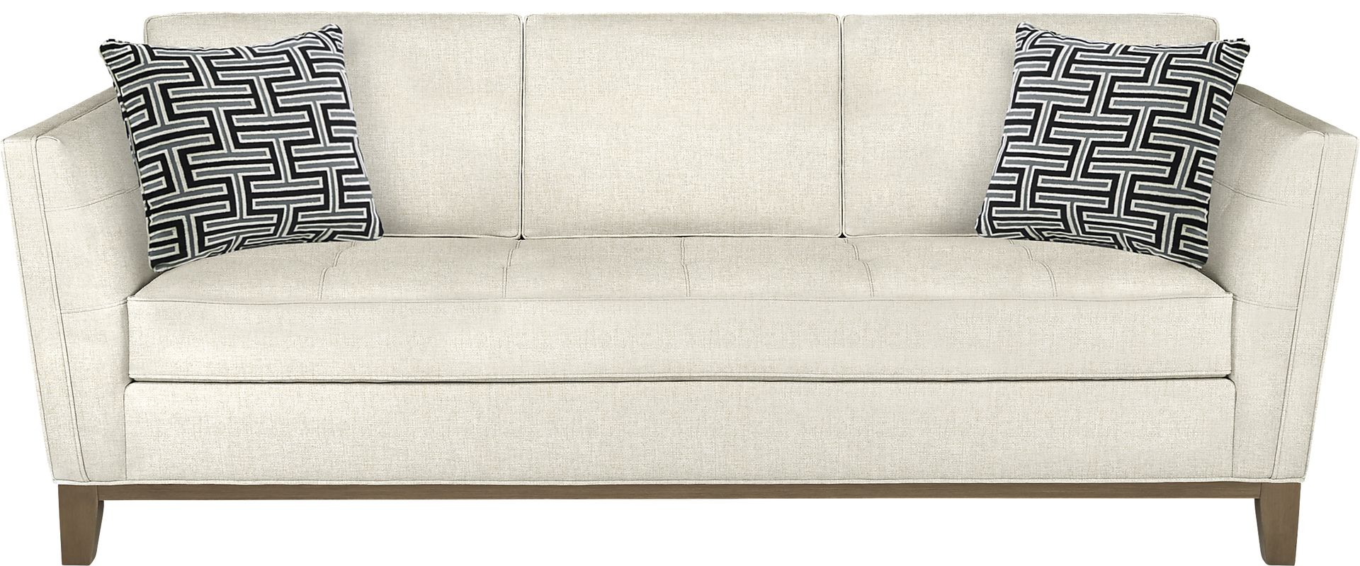 Cindy Crawford Home Park Boulevard Off-White Textured Sofa - Image 1