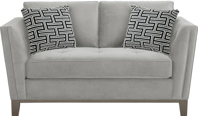 Cindy Crawford Home Park Boulevard Smoke Plush Loveseat - Thumbnail - Image 1