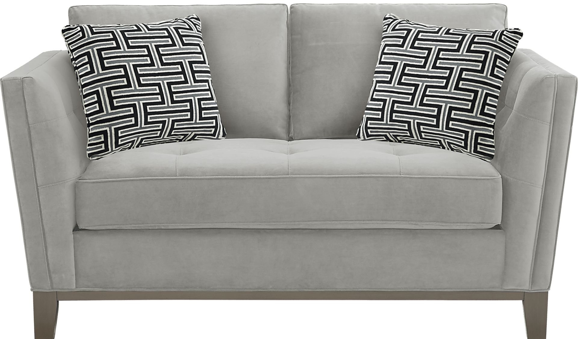 Cindy Crawford Home Park Boulevard Smoke Plush Loveseat - Image 1