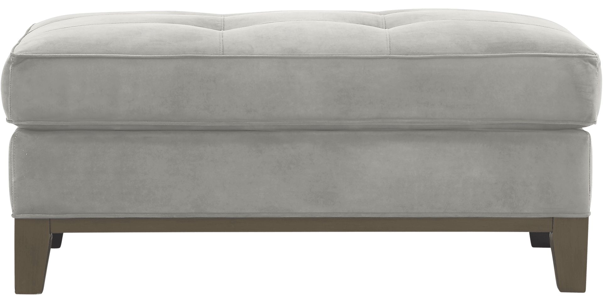 Cindy Crawford Home Park Boulevard Smoke Plush Ottoman - Image 1