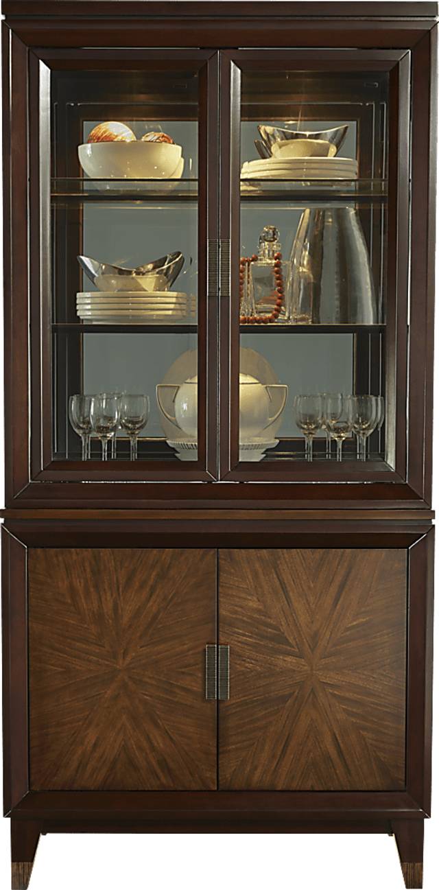 Cindy Crawford Home Philadelphia Chocolate 2 Pc Curio - Thumbnail - Image 1
