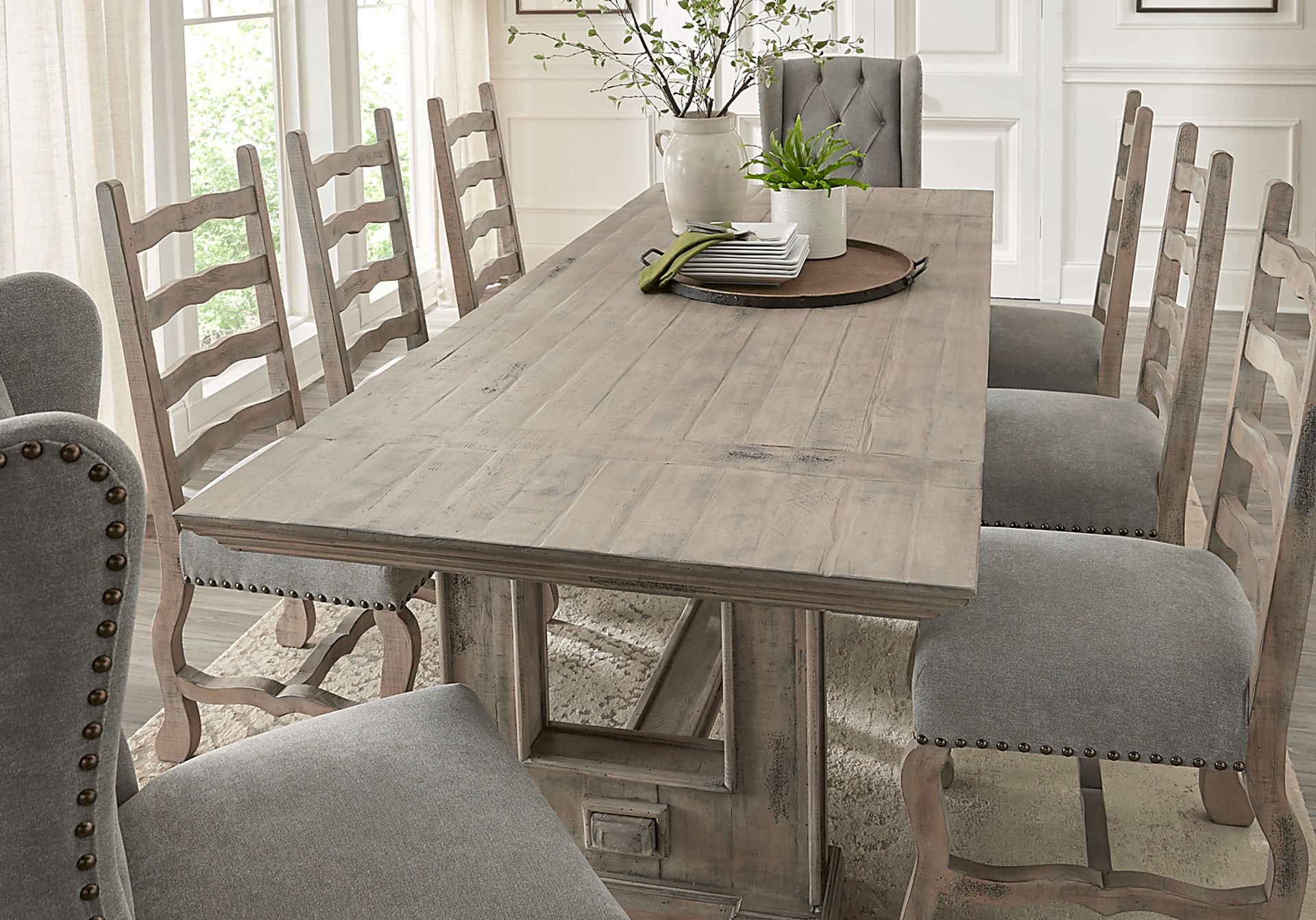 Cindy Crawford Home Pine Manor Brown 9 Pc 102 in. Dining Room - Image 4
