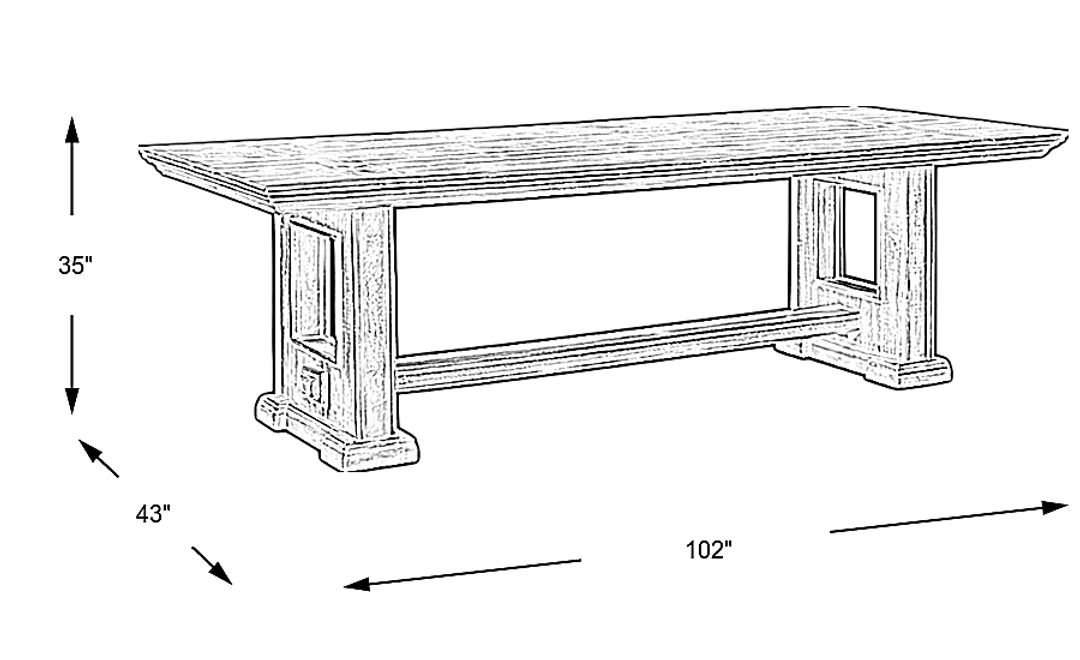 Pine Manor Gray 102 in. Dining Table