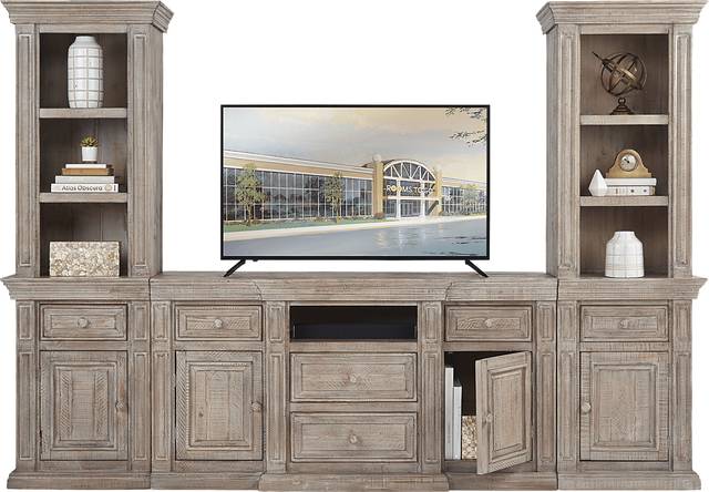 Cindy Crawford Home Pine Manor Brown 3 Pc Wall Unit - Thumbnail - Image 2
