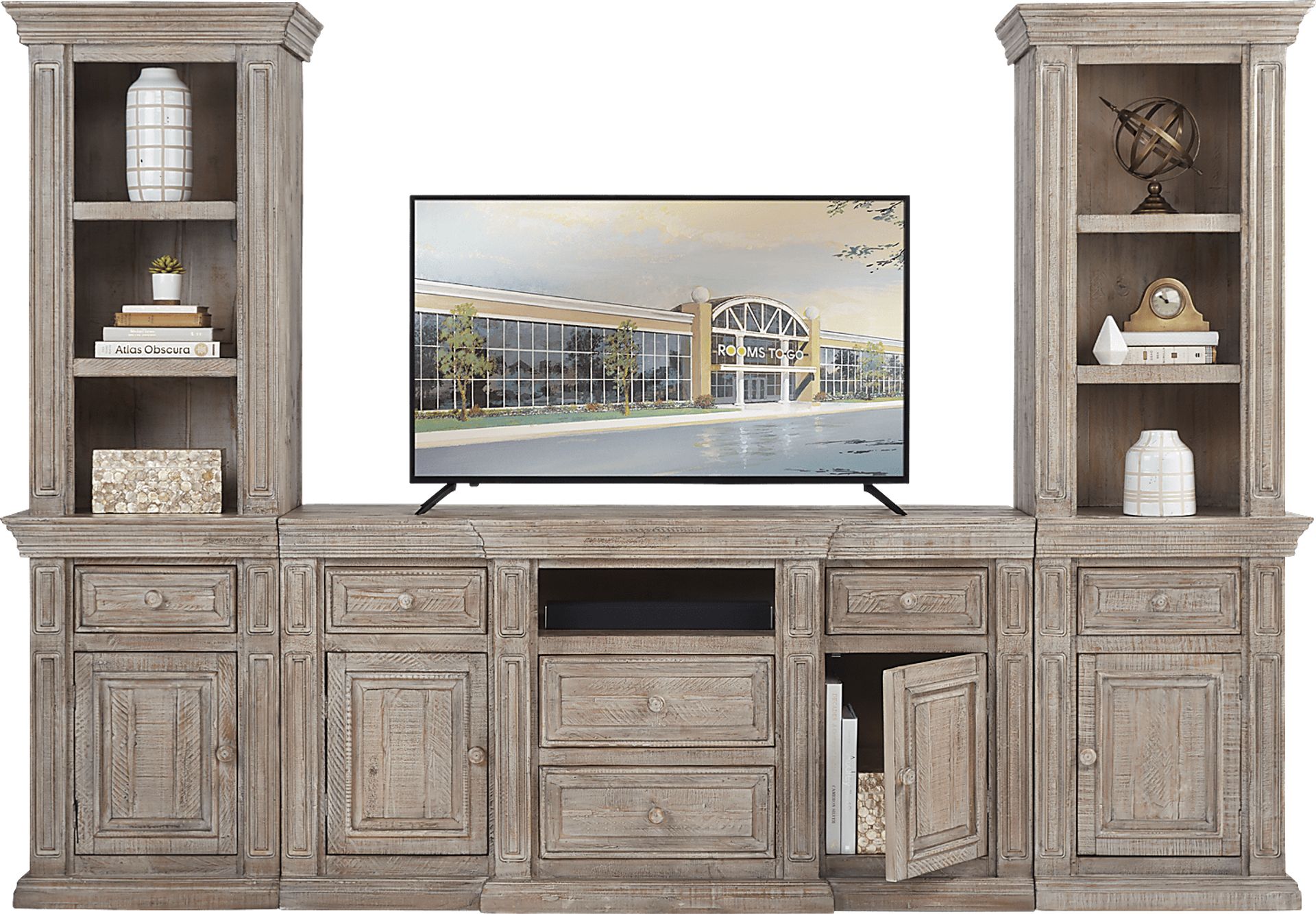 Cindy Crawford Home Pine Manor Brown 3 Pc Wall Unit - Image 2