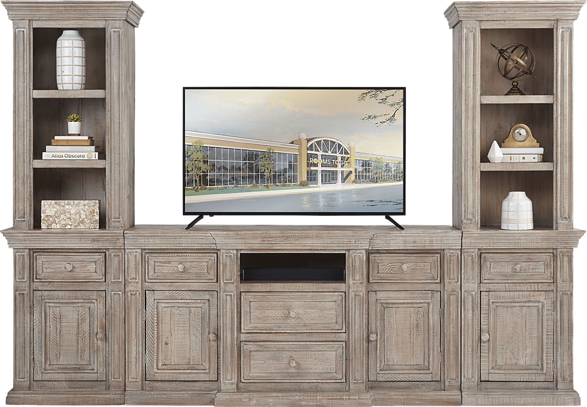 Cindy Crawford Home Pine Manor Brown 3 Pc Wall Unit - Image 1