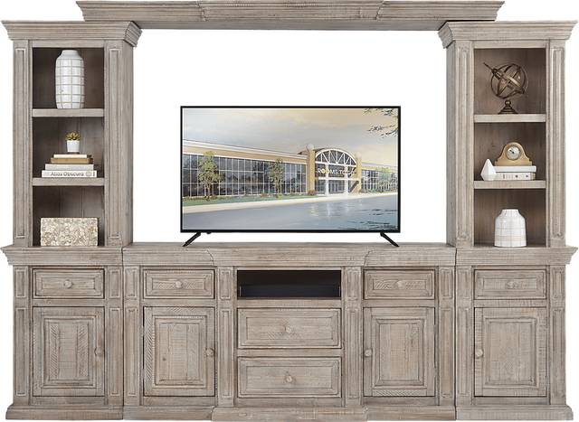 Cindy Crawford Home Pine Manor Brown 4 Pc Wall Unit - Thumbnail - Image 1
