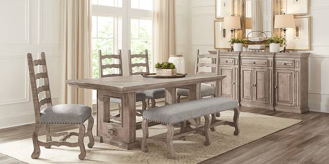 Cindy Crawford Home Pine Manor Brown 6 Pc 102 in. Dining Room - Thumbnail - Image 2