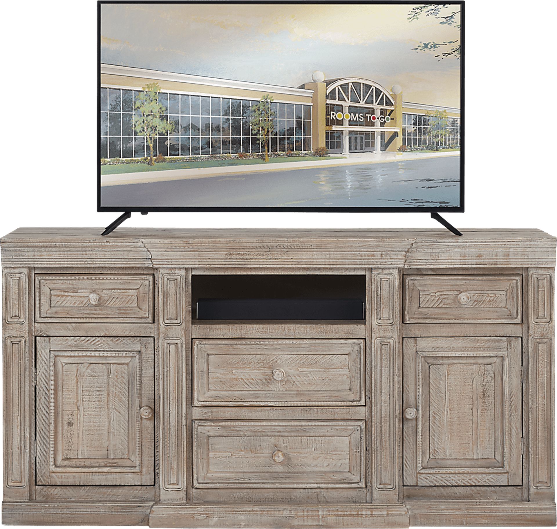 Cindy Crawford Home Pine Manor Brown 65 in. Console - Image 1