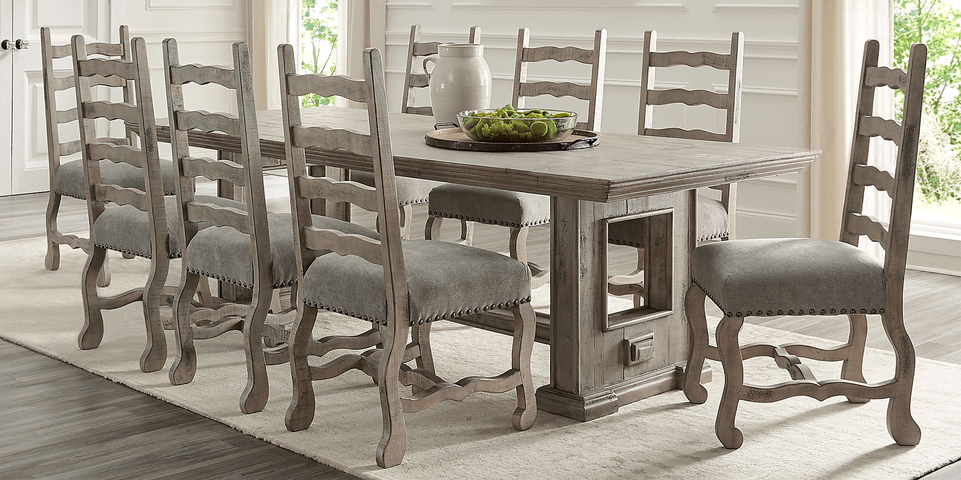 Cindy Crawford Home Pine Manor Brown 9 Pc 102 in. Dining Room - Image 1