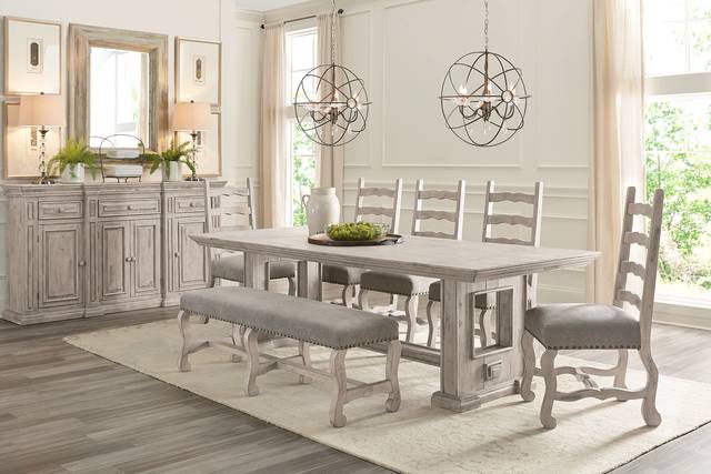 Cindy Crawford Home Pine Manor Gray 7 Pc 85 in. Dining Room - Thumbnail - Image 1