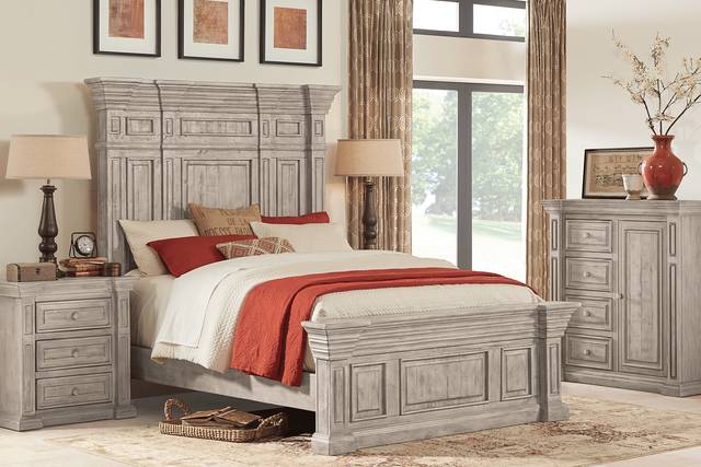 Cindy Crawford Home Pine Manor Gray 8 Pc Queen Panel Bedroom - Thumbnail - Image 1