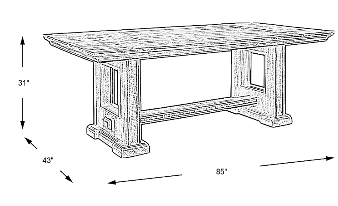 Pine Manor Gray 85 in. Dining Table