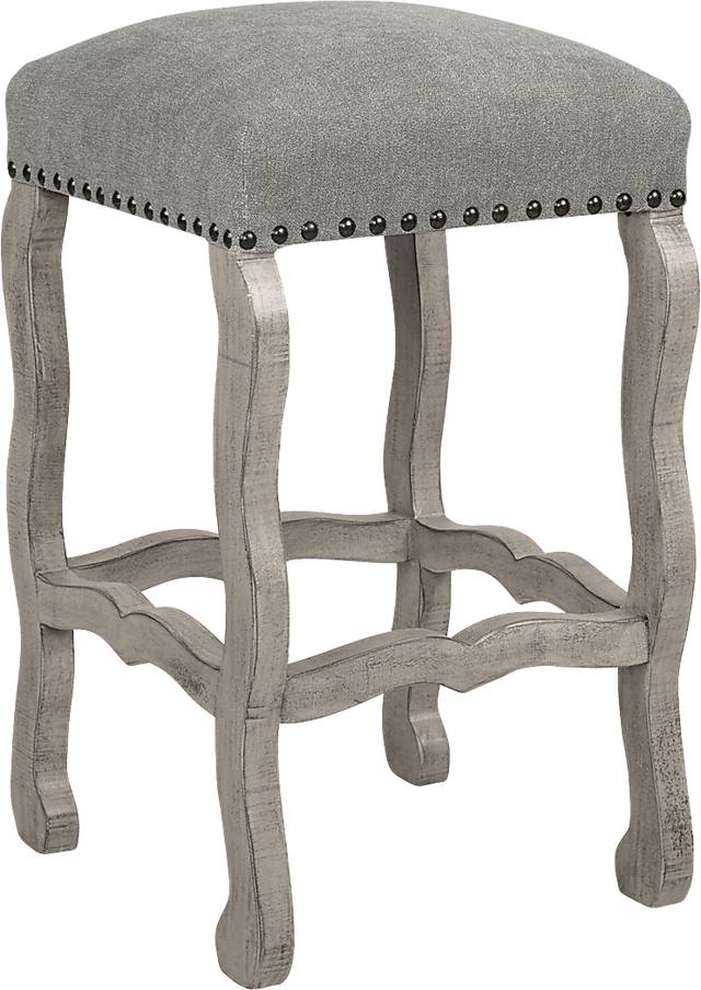 Cindy Crawford Home Pine Manor Gray Backless Barstool - Thumbnail - Image 1