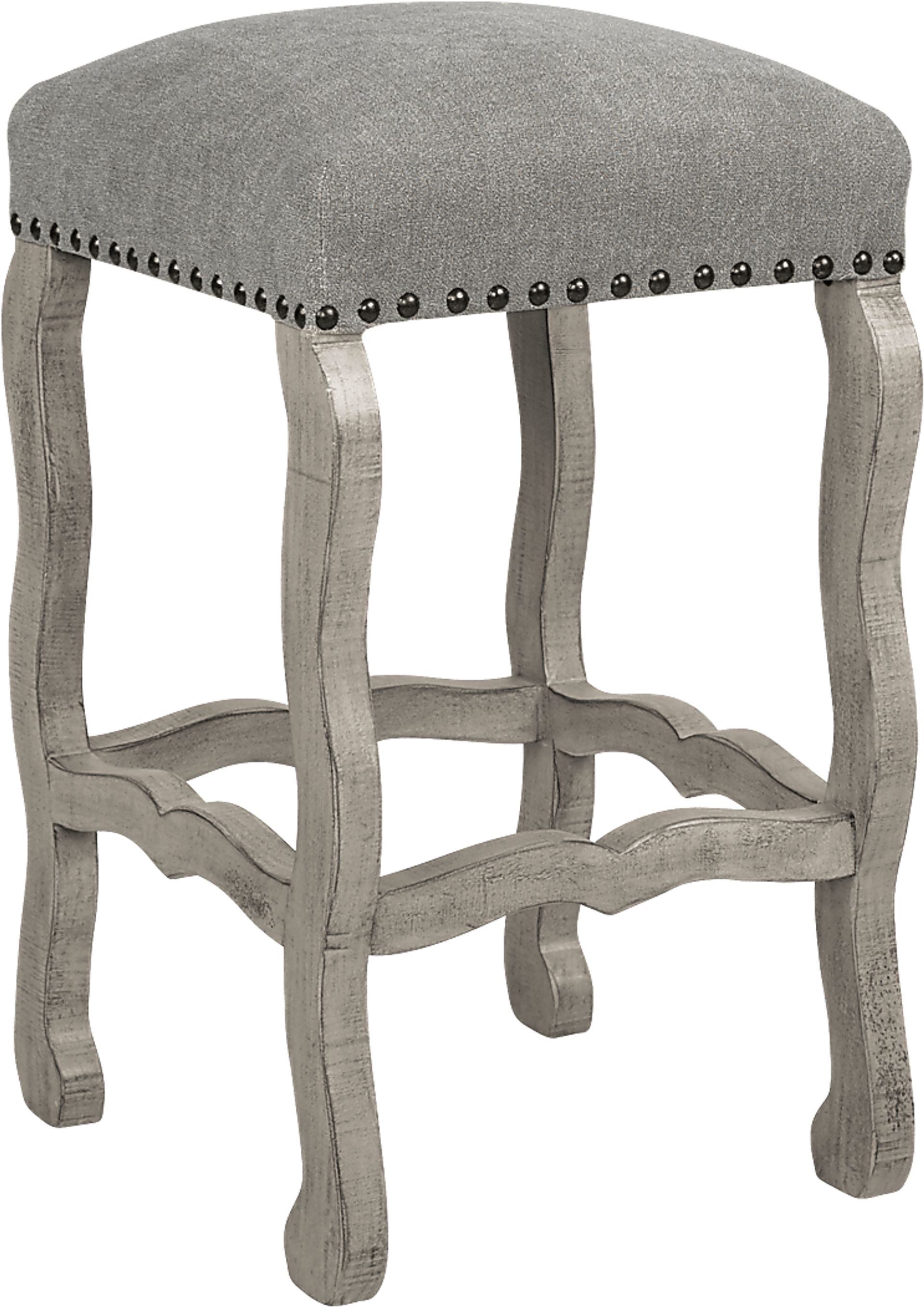 Cindy Crawford Home Pine Manor Gray Backless Barstool - Image 1