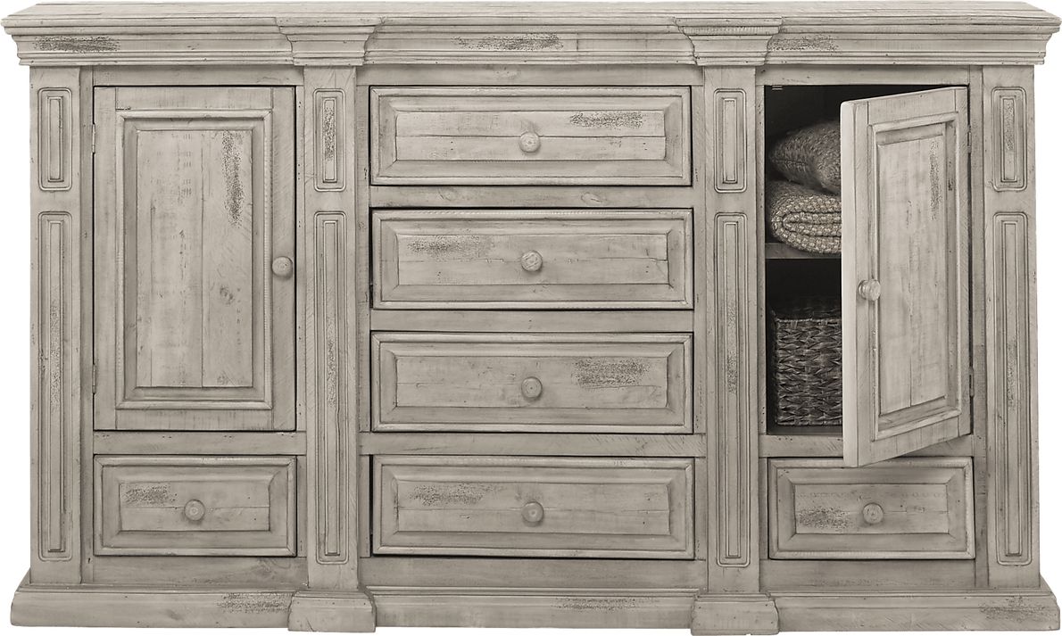 Cindy Crawford Home Pine Manor Gray 5 Pc King Panel Bedroom