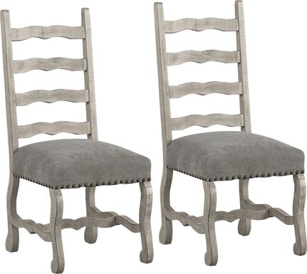 Pine Manor Gray Ladder Back Side Chair, Set of 2
