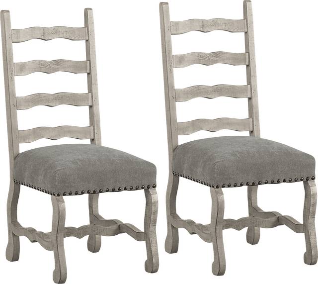 Pine Manor Gray Ladder Back Side Chair, Set of 2 - Thumbnail - Image 1