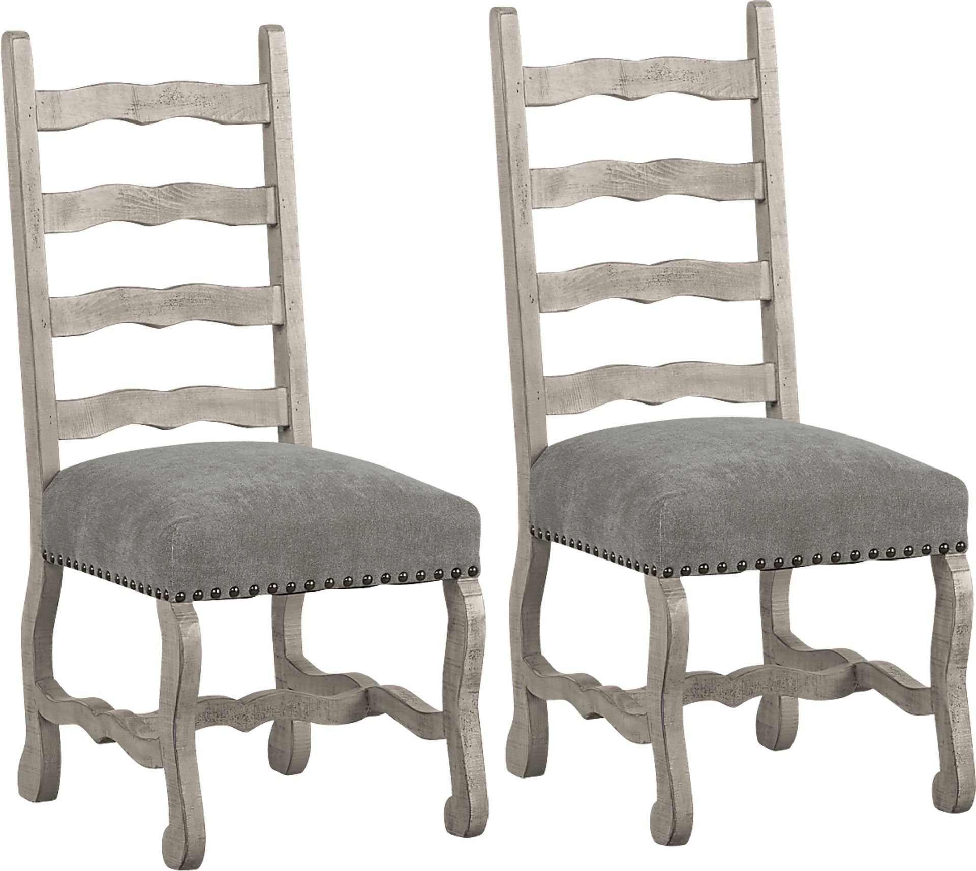 Pine Manor Gray Ladder Back Side Chair, Set of 2 - Image 1