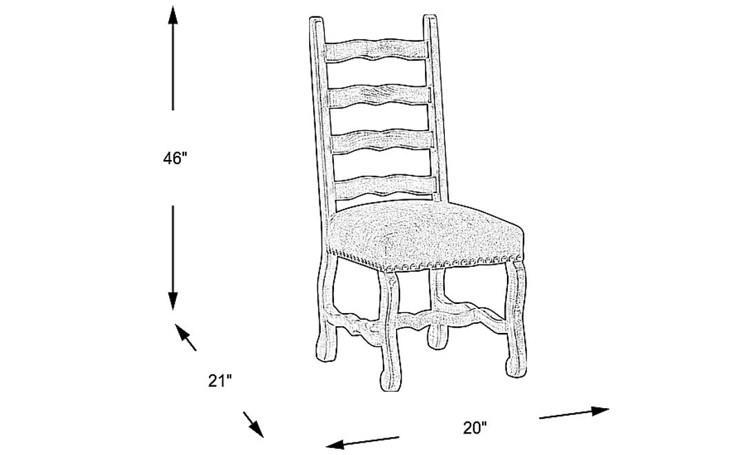 Pine Manor Gray Ladder Back Side Chair