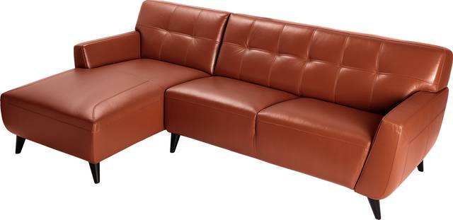 Cindy Crawford Home Portofino Terracotta Leather 2 Pc Sectional - Thumbnail - Image 1